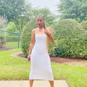 Elegant White Midi Dress